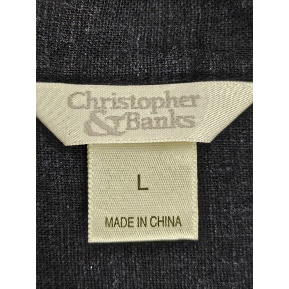 CHRISTOPHER & BANKS WOMEN'S BLUE BUTTON-UP LONG SLEEVE SHACKET – SIZE LARGE - Picture 7 of 11